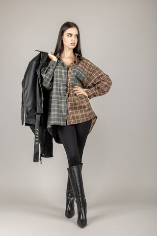 DIXIE - CFIEYMC - CAMICIA DETTAGLIO BICOLOR CON TASCA