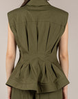 TENSIONE IN - 26C5093 - CAMICIA SFIANCATA IN COTONE MILITARE