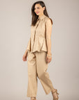 TENSIONE IN - 26P4936 - PANTALONE A GAMBA DRITTA CON RISVOLTO SAFARI