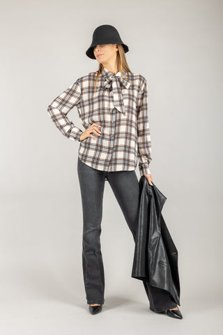 TENSIONE IN - 26C747 - CAMICIA CHECK CON FIOCCO