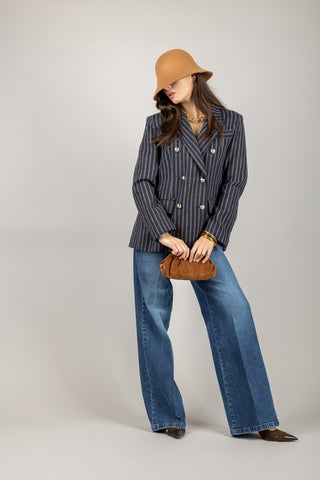 TENSIONE IN - CJ12709 - JEANS PALAZZO CON TASCHINI