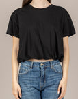 TENSIONE IN - 26M4820 - MAGLIA CROP ARRICCIATA NERO