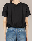 TENSIONE IN - 26M4820 - MAGLIA CROP ARRICCIATA NERO