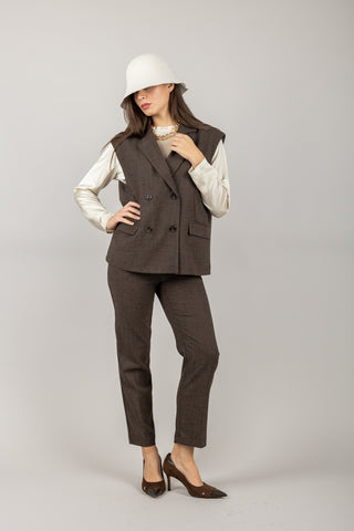 TENSIONE IN - 26P983 - PANTALONE CROP GAMBA DRITTA