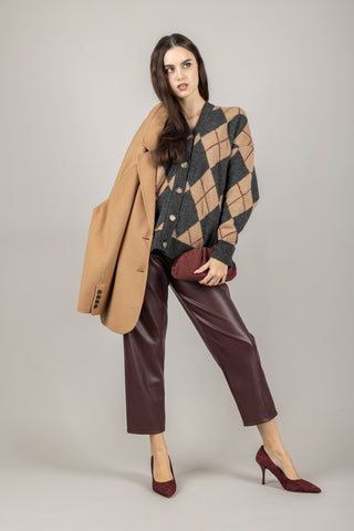 VICOLO - 77290F - CARDIGAN OVER CON ROMBI
