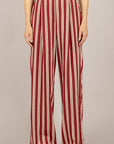 DIXIE - PDHS1SU - PANTALONE A RIGHE GAMBA DRITTA BORDEAUX
