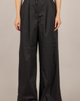 TENSIONE IN - 26P4835 - PANTALONE PALAZZO IN COTONE NERO