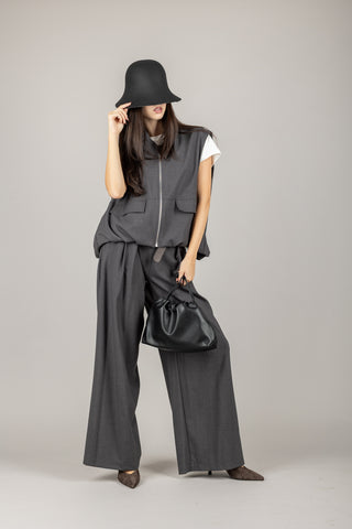 DIXIE - L648Y013 - GILET OVER CON ZIP E TASCHE