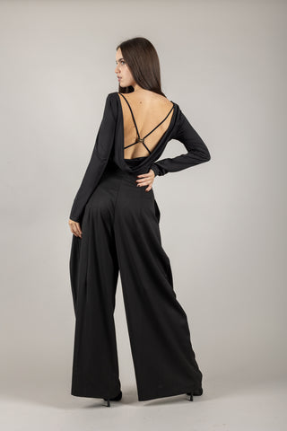 VICOLO - TF1592 - PANTALONE A PALAZZO CON PINCES