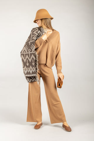 VICOLO - 22164F - PANTALONE DRITTO IN MAGLIA