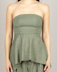 VICOLO - TAB0091 - TOP A FASCIA MILITARE CON COULISSE POSTERIORE