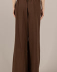 HAVEONE - PIA-Q551 - PANTALONE PALAZZO CON CINTA FINA MORO