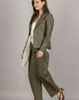 VICOLO - TAB0278 - PANTALONE ECOPELLE MILITARE