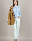 DIXIE - C881A046 - CAMICIA TAGLIO UOMO CON BOTTONI A SCOMPARSA CELESTE