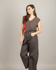 VICOLO - 2AB2116 - MAGLIA SMANICATA MORO FUCSIA ARANCIO