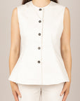 TENSIONE IN - 26D4937 - GILET SFIANCATO VANIGLIA