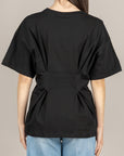 VICOLO - UAB0020 - T-SHIRT ARRICCIATURA PUNTO VITA NERO