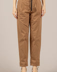 DIXIE - P881A239 - PANTALONE A SIGARETTA CON CINTA CAMEL