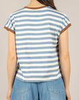 DIXIE - T262A154 - T-SHIRT GIROCOLLO RIGATA PROFILI CONTRASTO DENIM