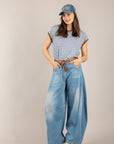 DIXIE - T262A153 - T-SHIRT A RIGHE DENIM