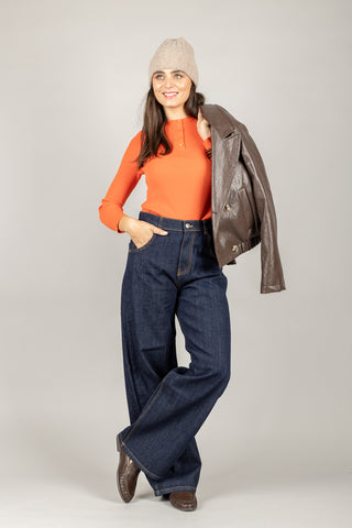 VICOLO - 22125F - MAGLIA COSTINE CON BOTTONCINI