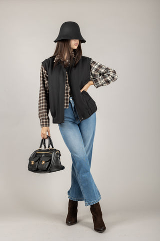 DIXIE - CFH5YLT - CAMICIA CROP CON TASCHINO