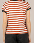 DIXIE - T262A154 - T-SHIRT GIROCOLLO RIGATA PROFILI CONTRASTO COCCIO