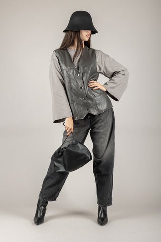 VICOLO - TF1294 - GILET CON BOTTONI IN ECOPELLE