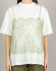 TENSIONE IN - PE260052 - T-SHIRT BIANCA CON DETTAGLIO TOP LIGHT KAKHI