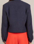 TENSIONE IN - 38804 - GIACCA CROP IN BOUCLE' BLU/BLU