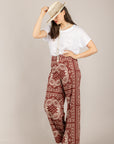 DIXIE - PDH91TE - PANTALONE STAMPA BANDANA BORDEAUX