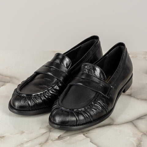 DIVINE FOLLIE - CINZIA2541/B4 - MOCASSINO IN PELLE CON ARRICCIATURE