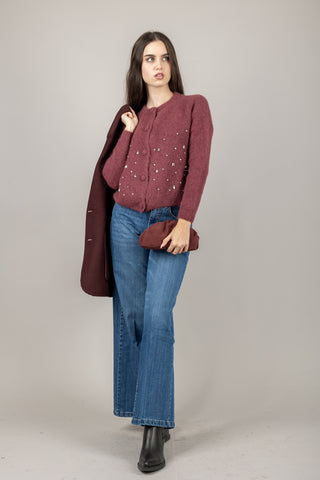 VICOLO - 55050F - CARDIGAN MOHAIR CON APPLICAZIONI