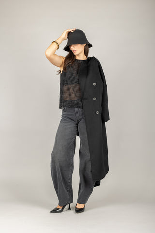 TENSIONE IN - 37546 - GILET GEORGETTE CON PERLE
