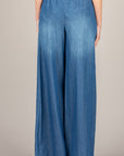 VICOLO - TAB1875 - PANTALONE IN CHAMBRAY CON COULISSE DENIM BLU