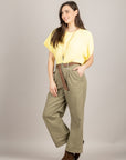 DIXIE - P773A151 - PANTALONE CON PINCES E CINTA MILITARE