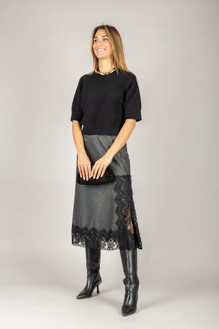 TENSIONE IN - 37619 - GONNA MIDI CON PIZZO