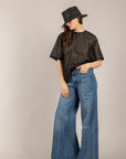 VICOLO - TAB2433 - BLUSA IN LYOCELL NERO