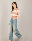 VICOLO - DAB5207 - JEANS A PALAZZO MIA CELESTE