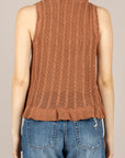 VICOLO - 7AB7065 - GILET CROCHET TABACCO
