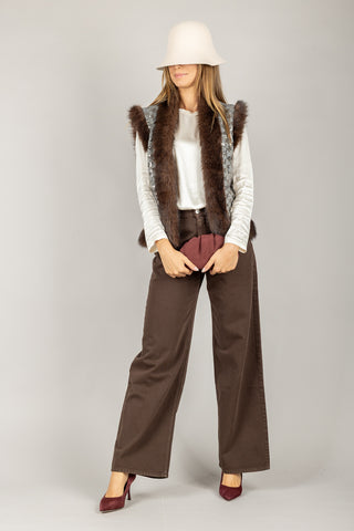 DIXIE - LAHAKCG - GILET PELLICCIA E PAILLETTES