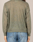 VICOLO - 4AB4023 - MAGLIA GARZATA CON BANDE VERDE/ROSA/ROSSO