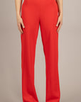 IMPERIAL - P9990023V - PANTALONE PALAZZO IN CREPE ROSSO