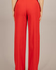 IMPERIAL - P9990023V - PANTALONE PALAZZO IN CREPE ROSSO