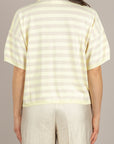 VICOLO - 2AB2066 - MAGLIA POLO RIGATA MANICA CORTA GIALLINO BEIGE