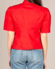 TENSIONE IN - 26B4542 - GIACCA CROP MANICA CORTA ROSSO