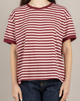 TENSIONE IN - 26M4121 - MAGLIA M/N RIGHE ROSA/BORDO/BORDO