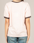 TENSIONE IN - 26M4561 - T-SHIRT RIGATA N°5 PANNA/ROSA/MORO
