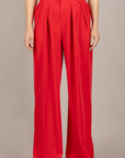 TENSIONE IN - 26P4364 - PANTALONE PALAZZO CON PINCES ROSSO