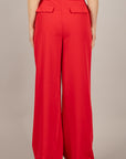 TENSIONE IN - 26P4364 - PANTALONE PALAZZO CON PINCES ROSSO